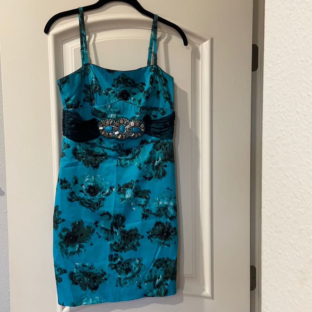 Marciano Turquoise Floral Print Dress